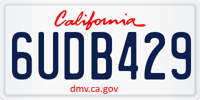 CA license plate 6UDB429