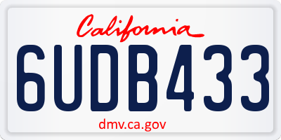 CA license plate 6UDB433