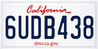 CA license plate 6UDB438