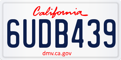 CA license plate 6UDB439