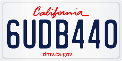 CA license plate 6UDB440