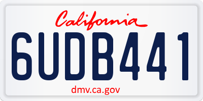 CA license plate 6UDB441