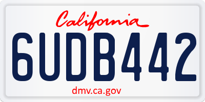 CA license plate 6UDB442