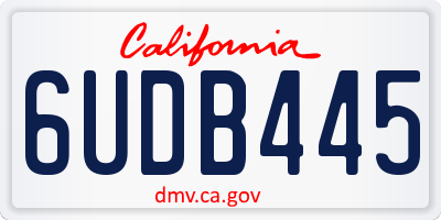 CA license plate 6UDB445