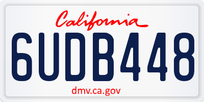 CA license plate 6UDB448