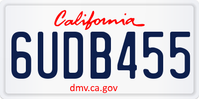 CA license plate 6UDB455