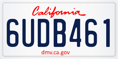 CA license plate 6UDB461