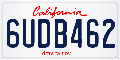 CA license plate 6UDB462