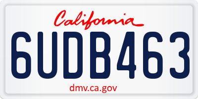 CA license plate 6UDB463