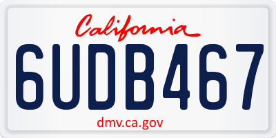CA license plate 6UDB467