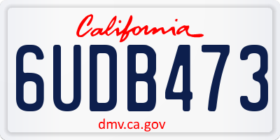CA license plate 6UDB473
