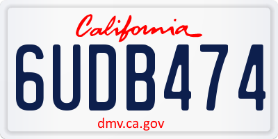 CA license plate 6UDB474