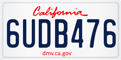 CA license plate 6UDB476