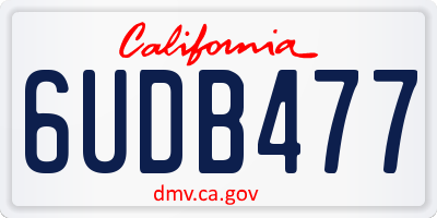 CA license plate 6UDB477