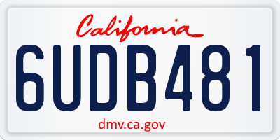 CA license plate 6UDB481