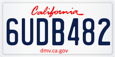 CA license plate 6UDB482