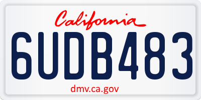 CA license plate 6UDB483