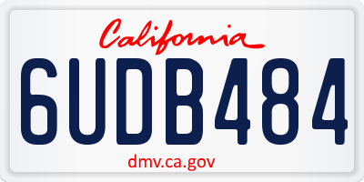 CA license plate 6UDB484