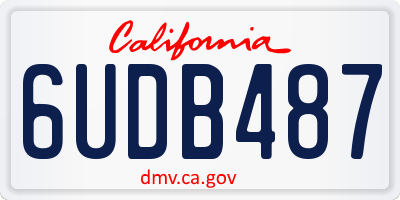 CA license plate 6UDB487