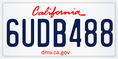 CA license plate 6UDB488