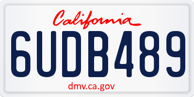 CA license plate 6UDB489
