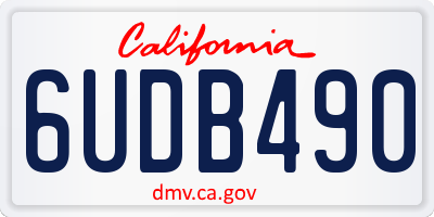CA license plate 6UDB490