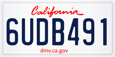 CA license plate 6UDB491