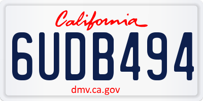 CA license plate 6UDB494