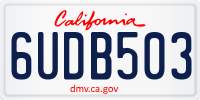 CA license plate 6UDB503