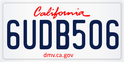 CA license plate 6UDB506