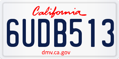 CA license plate 6UDB513