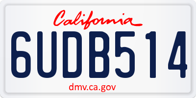 CA license plate 6UDB514