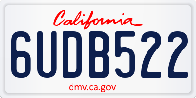 CA license plate 6UDB522