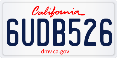 CA license plate 6UDB526