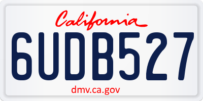 CA license plate 6UDB527
