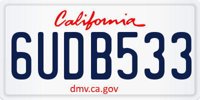 CA license plate 6UDB533