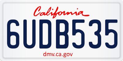 CA license plate 6UDB535