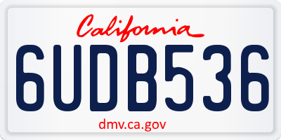 CA license plate 6UDB536
