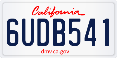 CA license plate 6UDB541