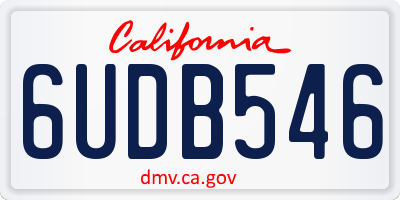 CA license plate 6UDB546