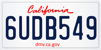 CA license plate 6UDB549