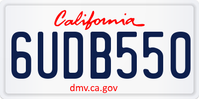 CA license plate 6UDB550