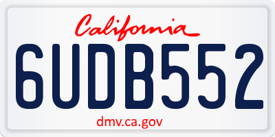 CA license plate 6UDB552
