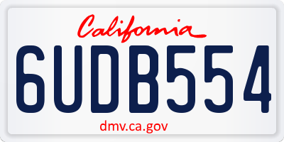 CA license plate 6UDB554
