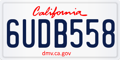 CA license plate 6UDB558