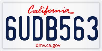 CA license plate 6UDB563