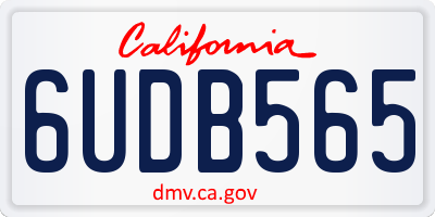 CA license plate 6UDB565