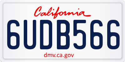 CA license plate 6UDB566