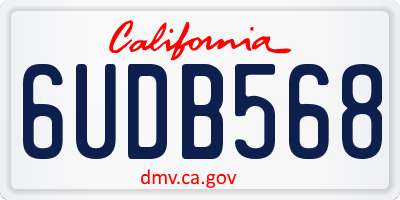 CA license plate 6UDB568