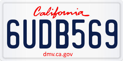 CA license plate 6UDB569